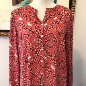 Talbots pretty patterned blouse for Fall